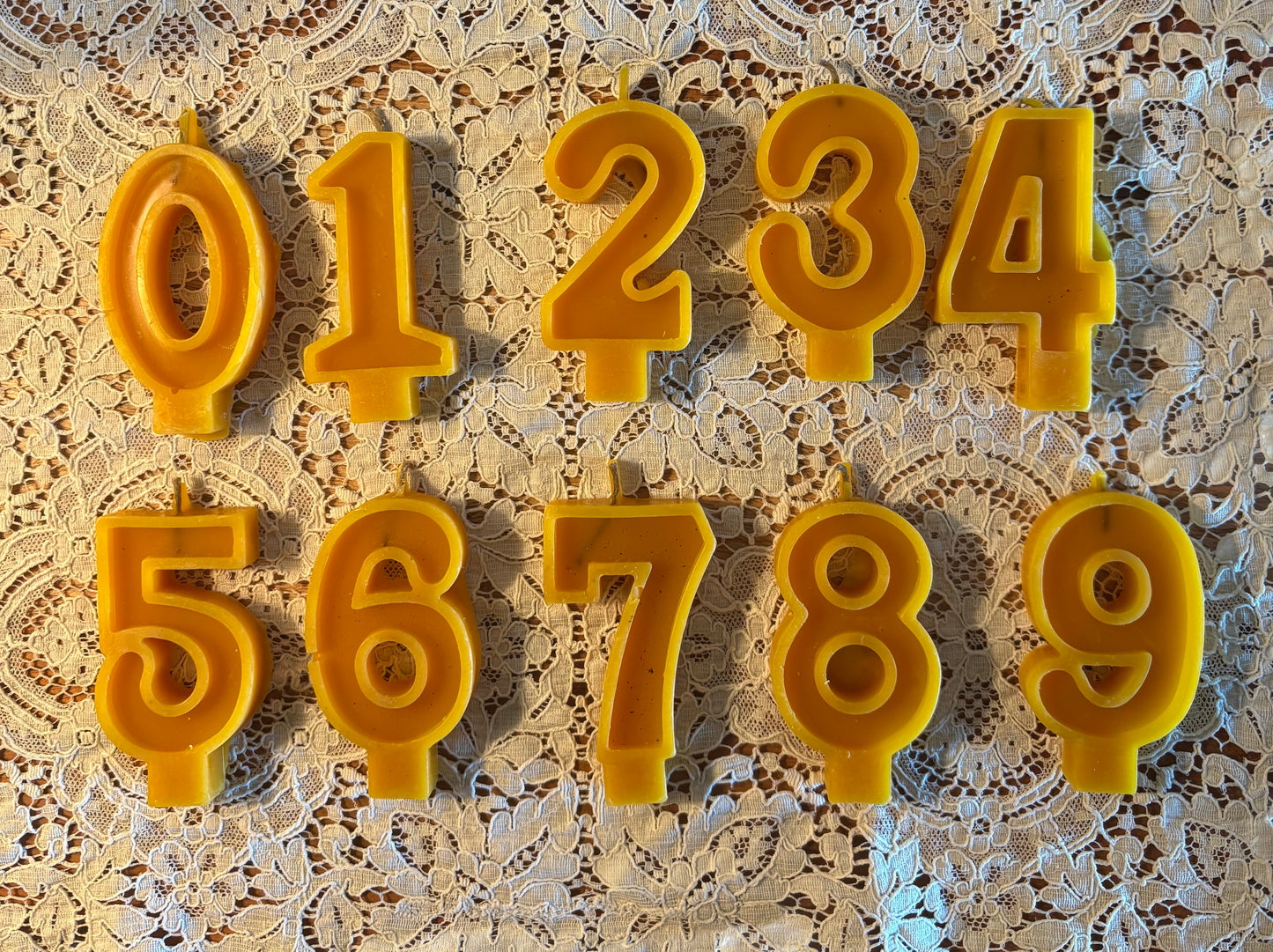 Beeswax number candle