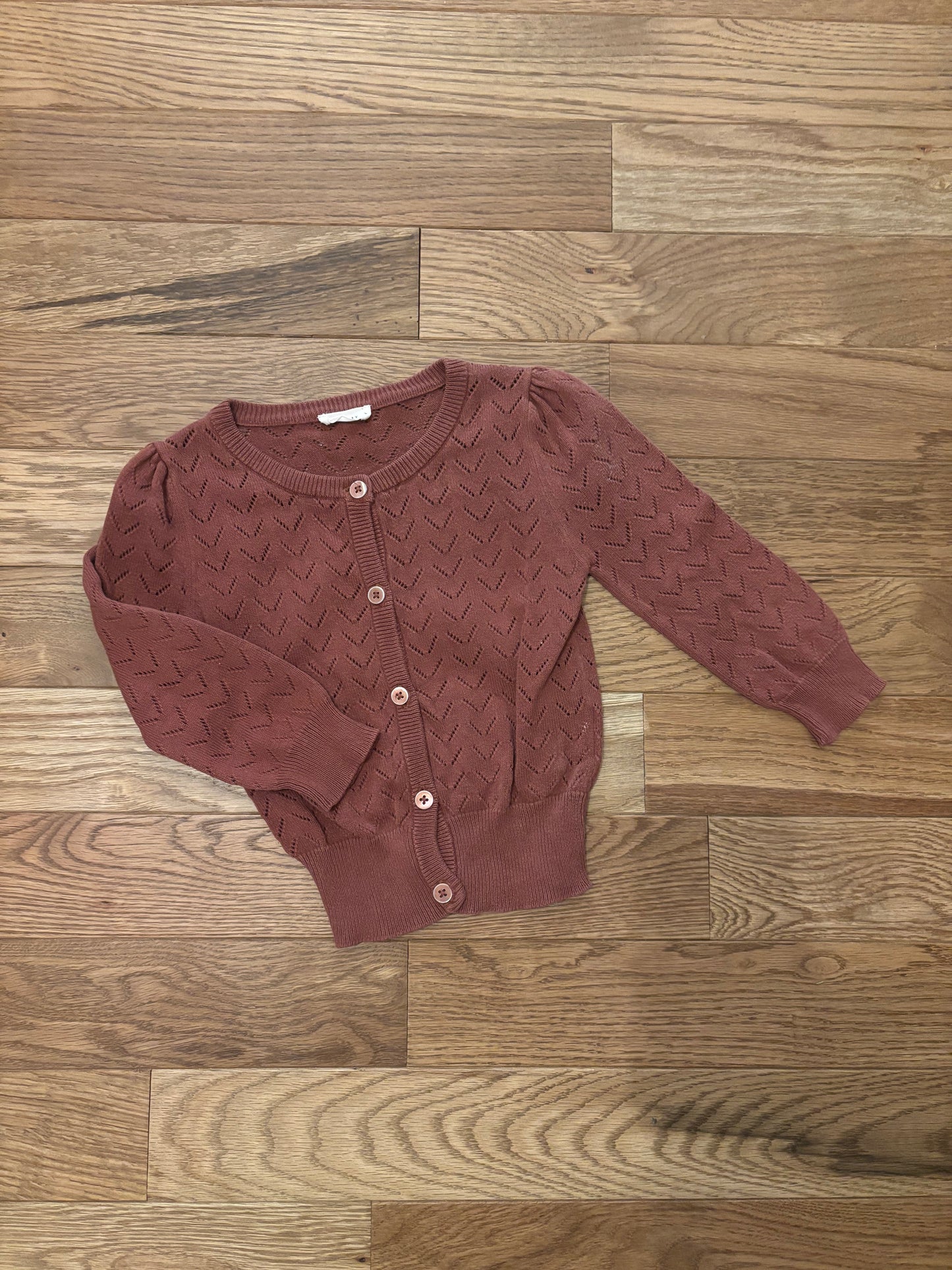 Crochet knit rust sweater
