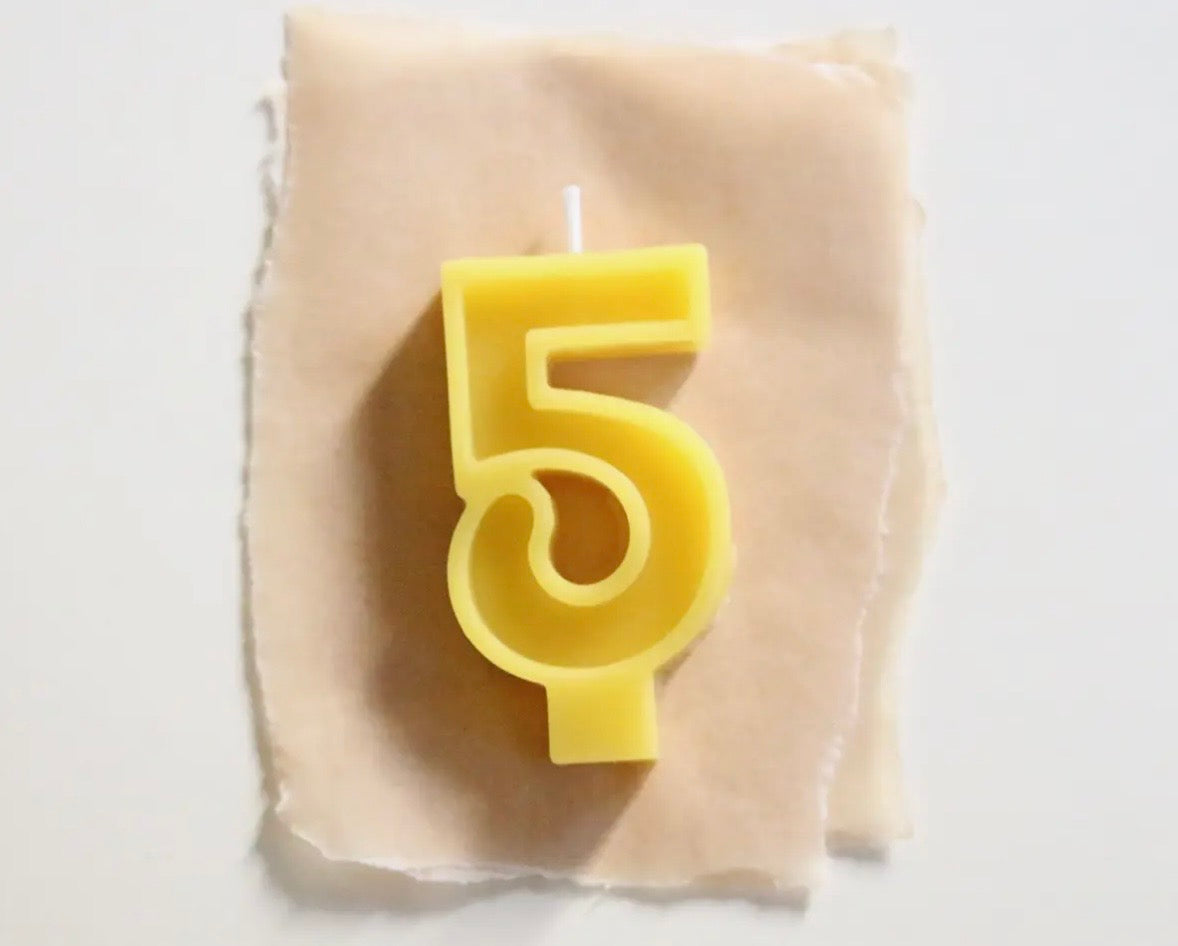Beeswax number candle