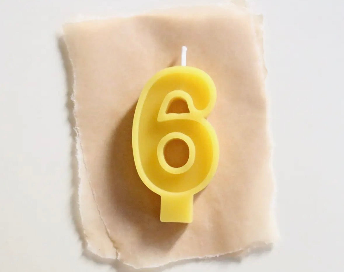 Beeswax number candle