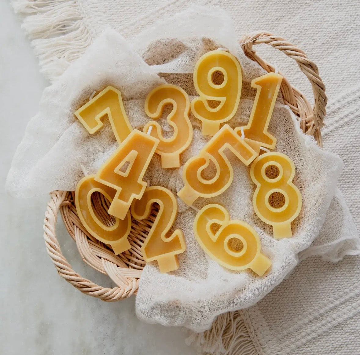 Beeswax number candle