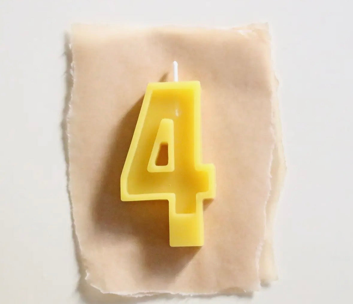 Beeswax number candle
