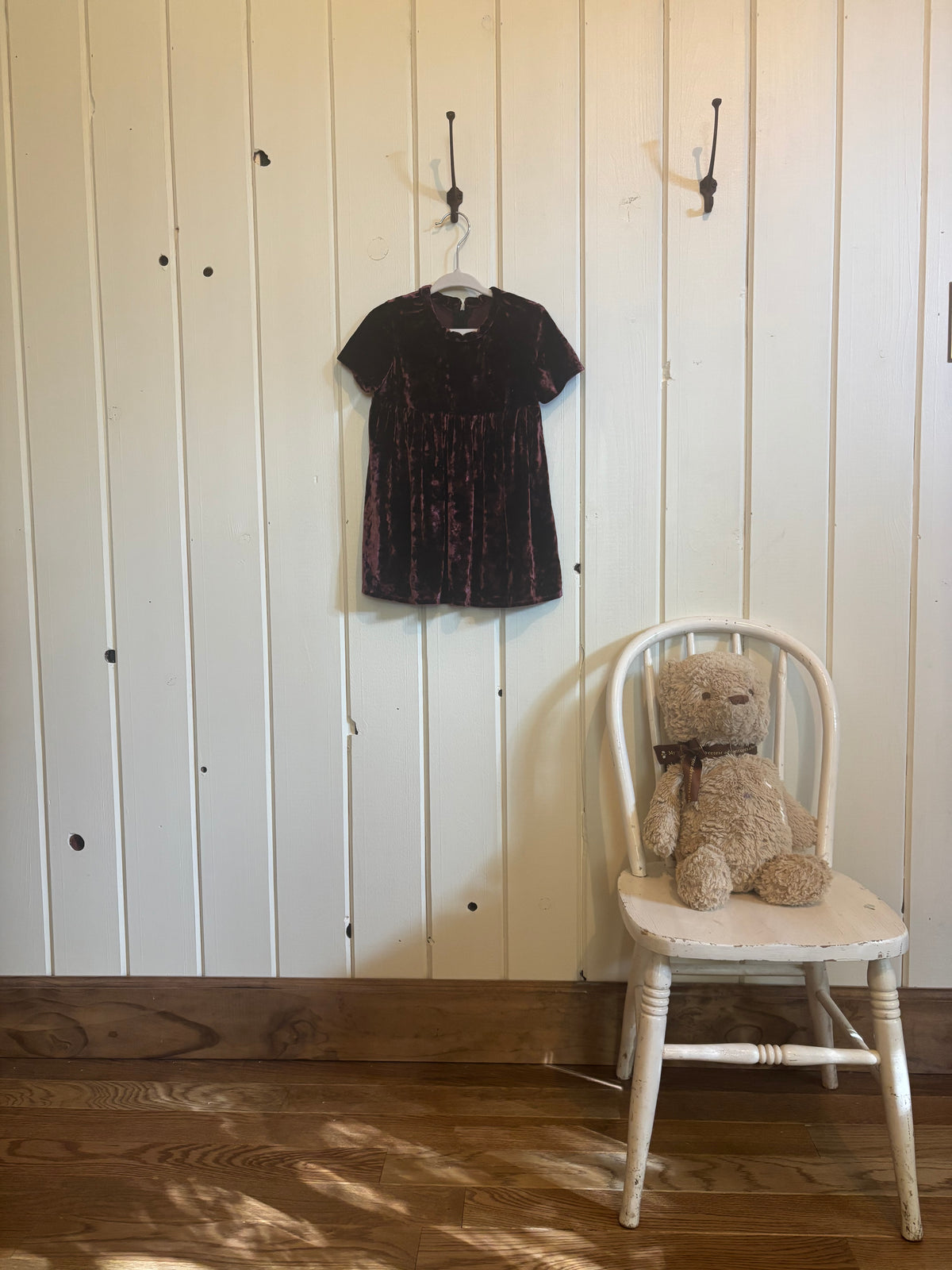 Plum velvet dress