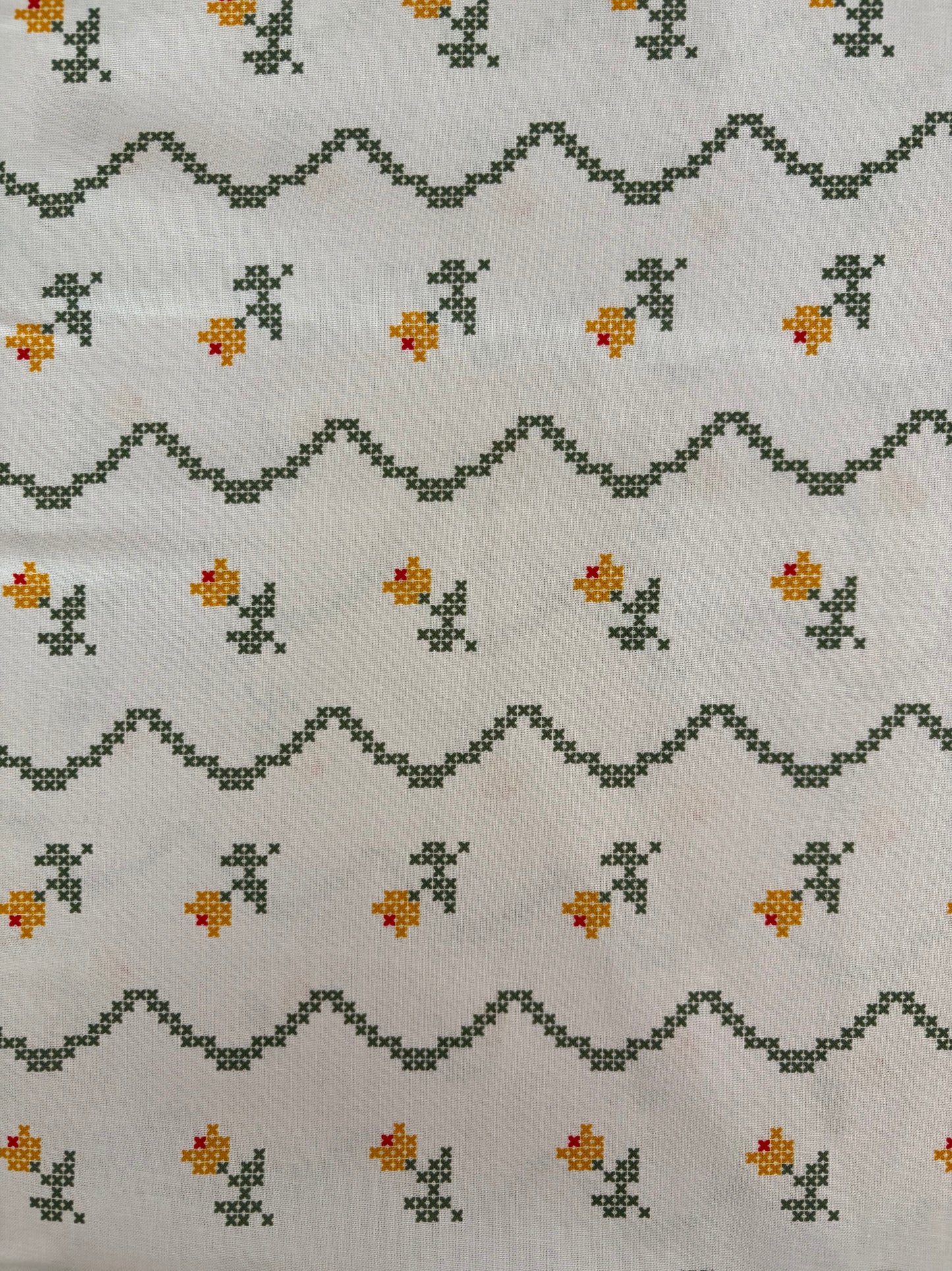 Green and yellow floral fabric