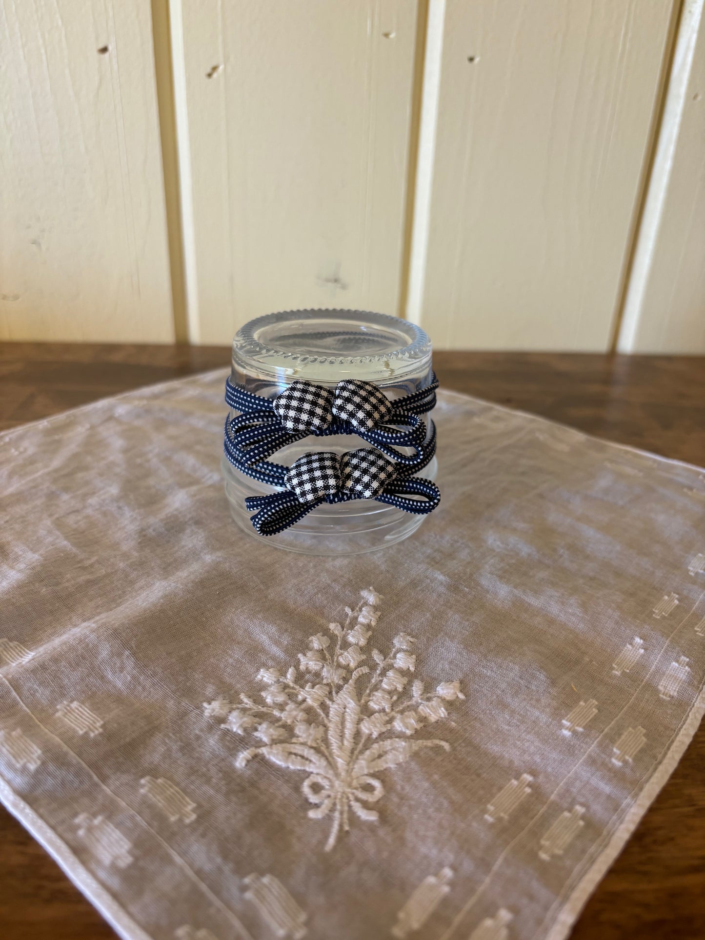 Gingham button hair ties