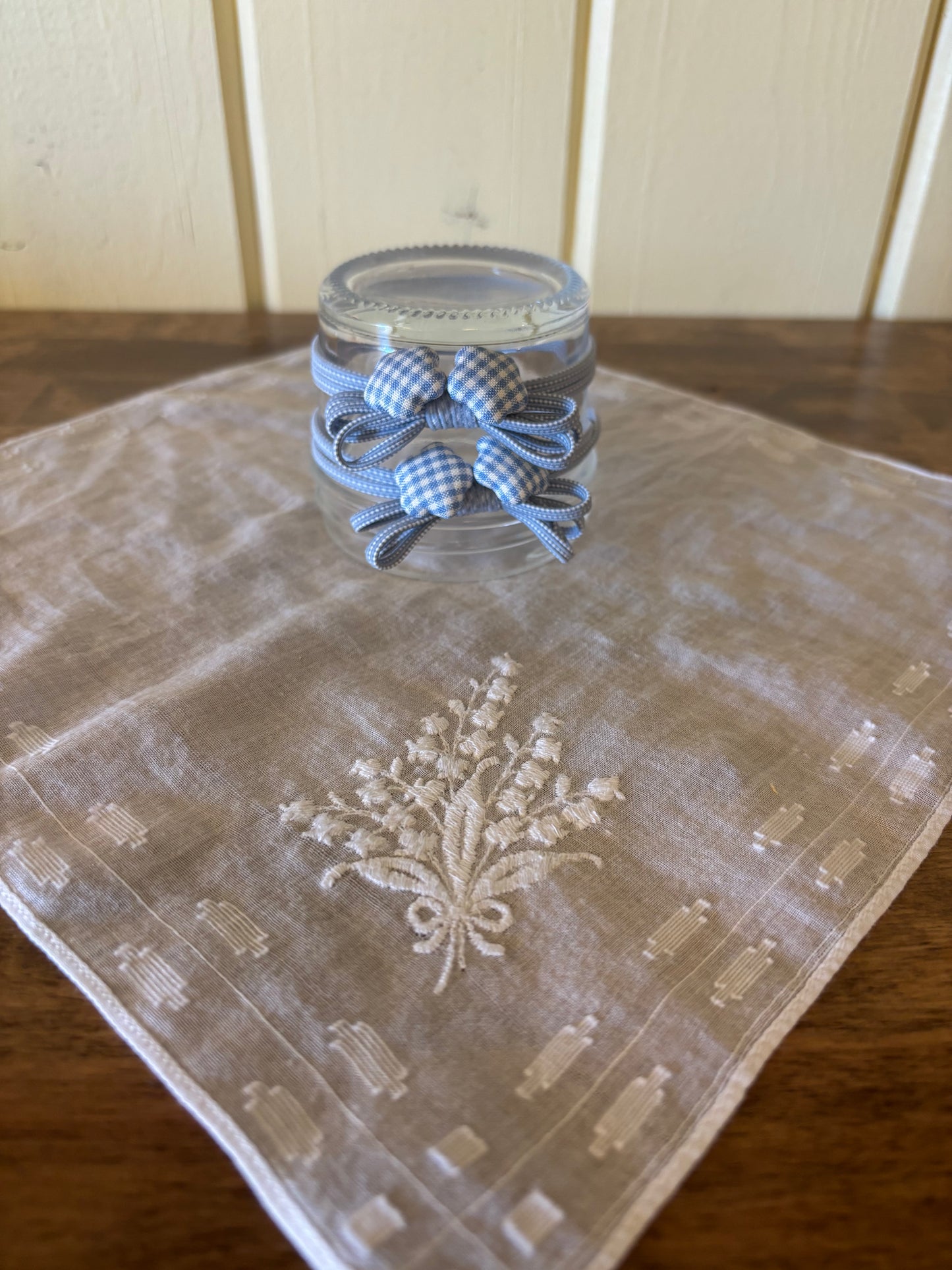 Gingham button hair ties