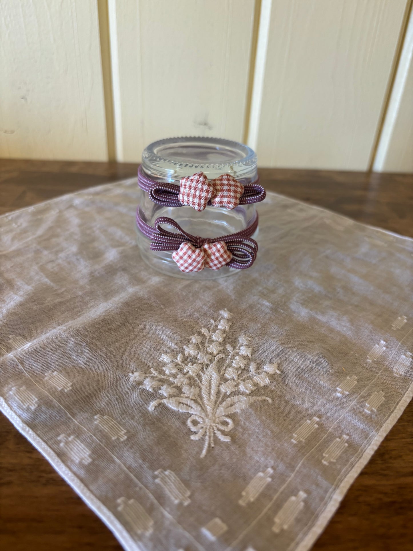 Gingham button hair ties