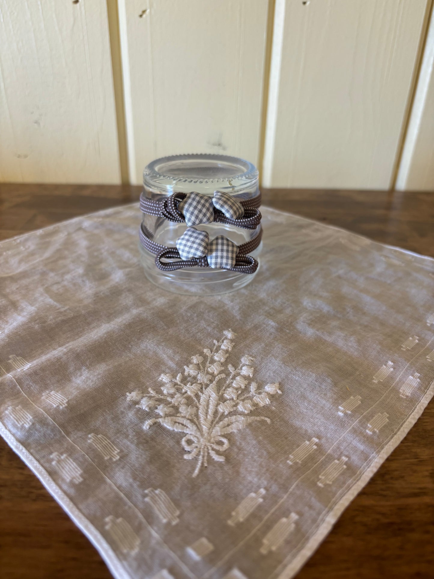 Gingham button hair ties