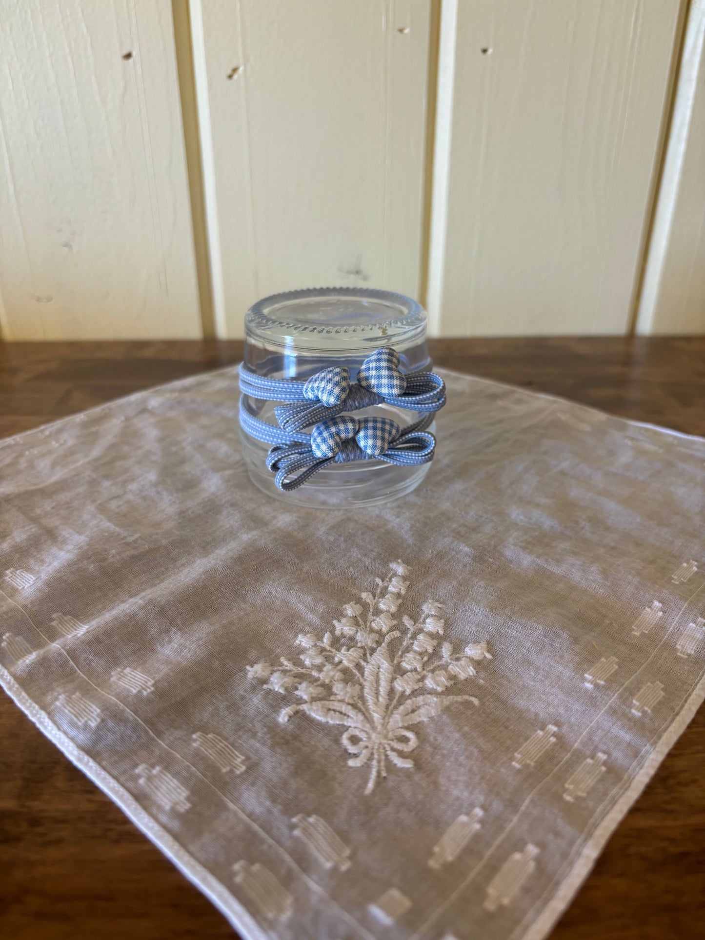 Gingham button hair ties