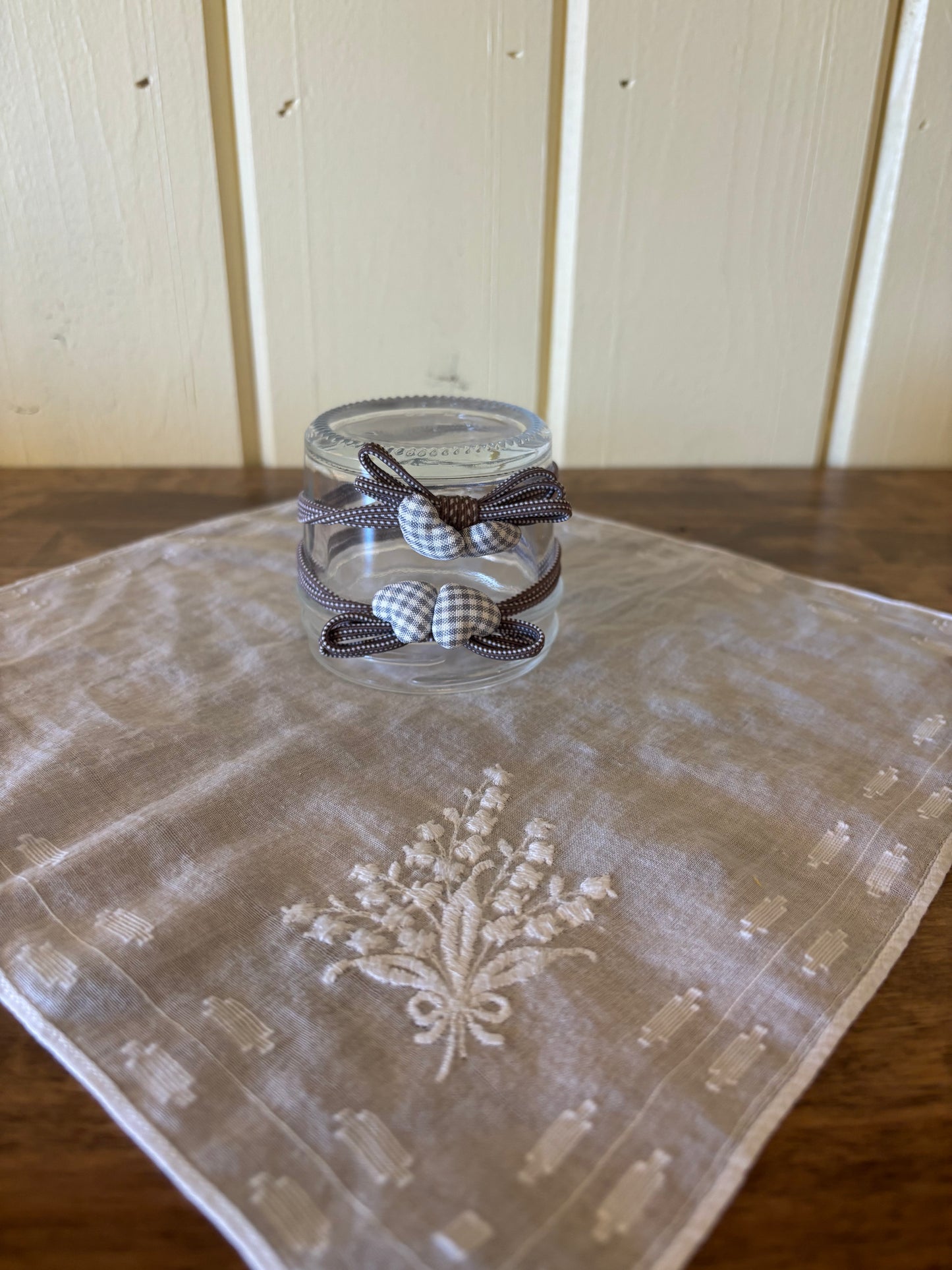 Gingham button hair ties