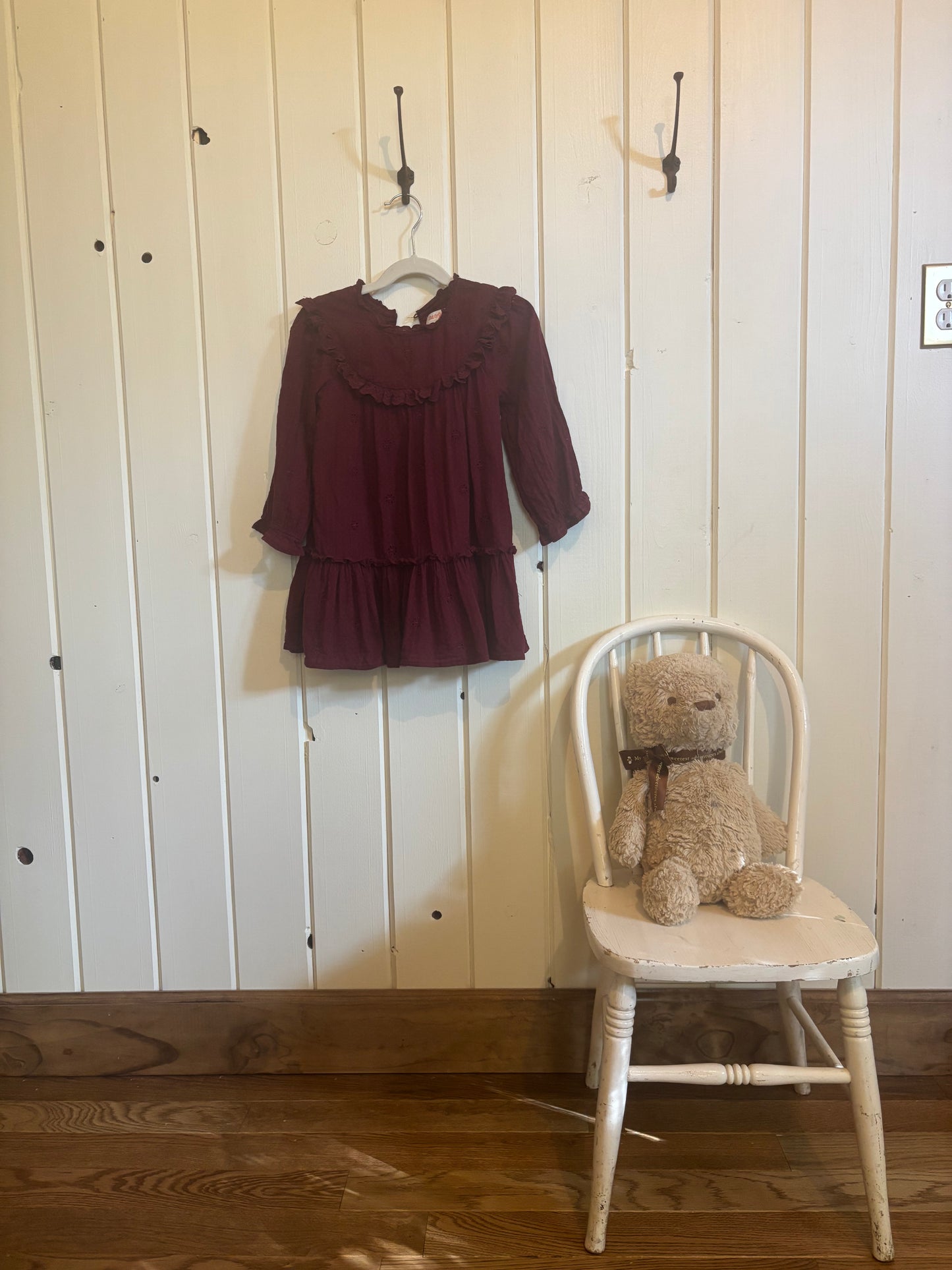 Burgundy eyelet dress