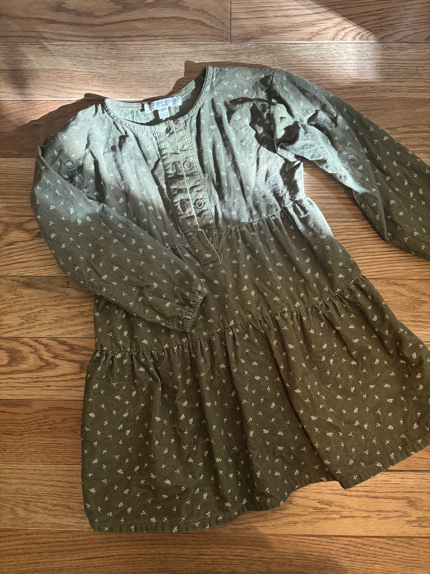Olive floral dress