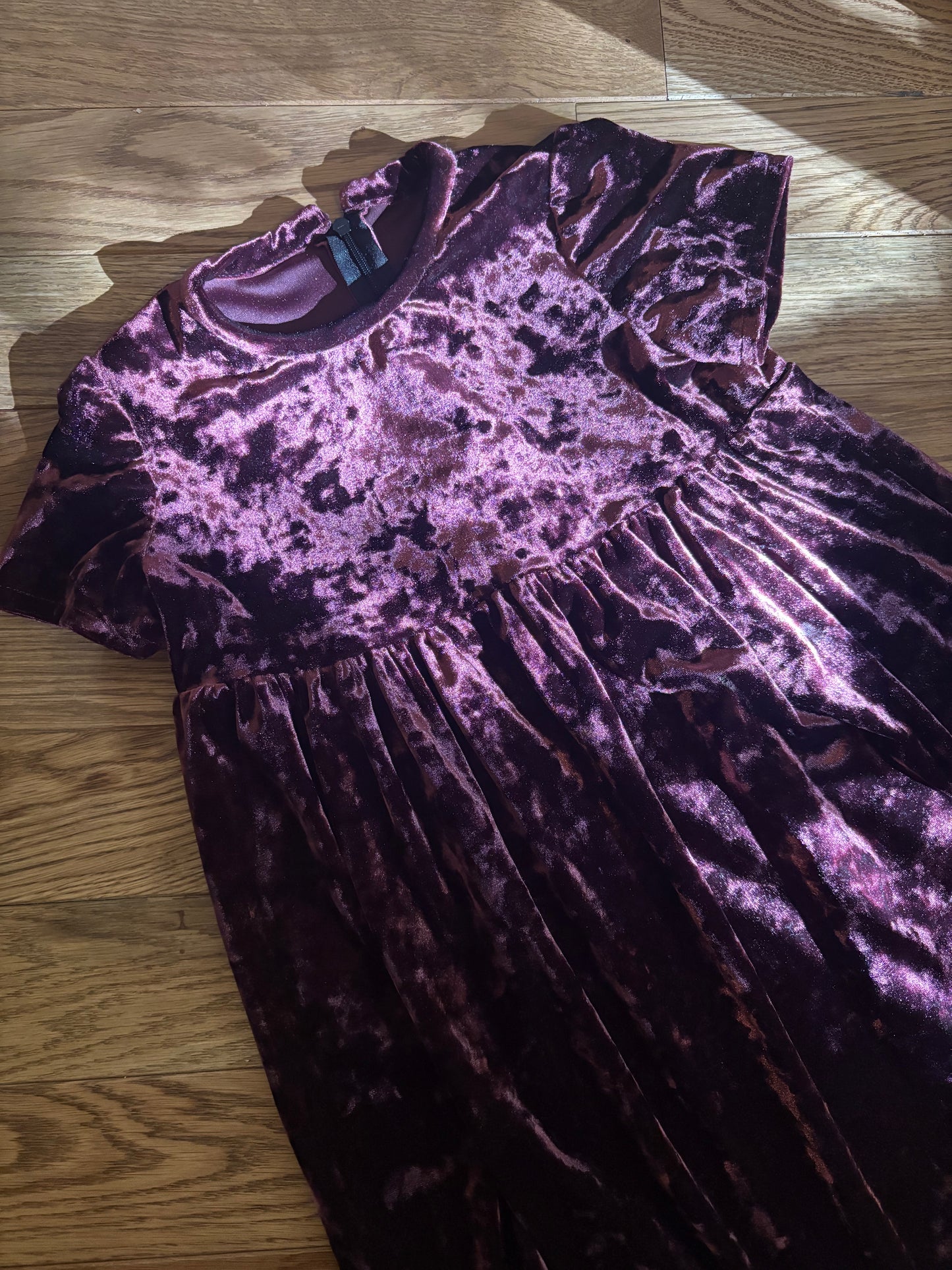 Plum velvet girls dress
