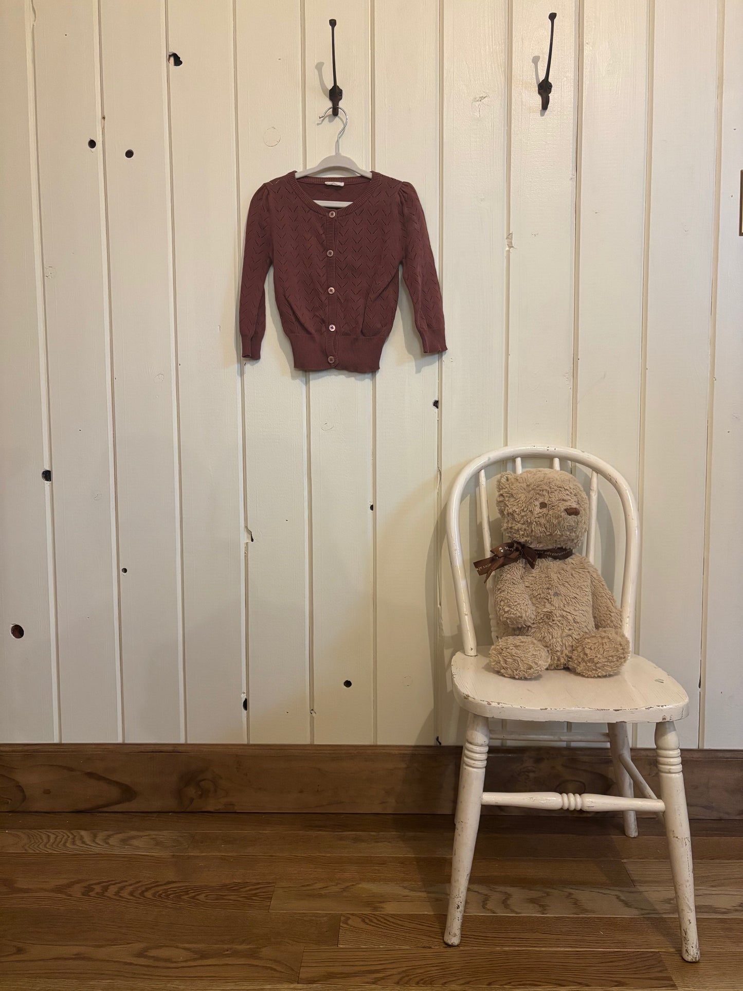 Crochet knit rust sweater